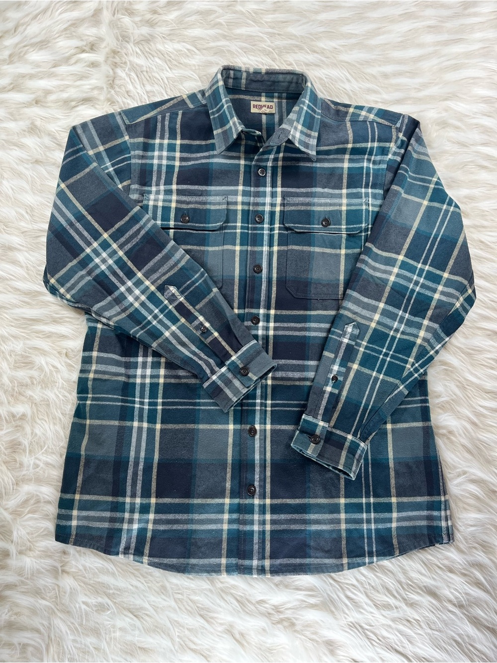 Red Head Western Shirt Men's XL Green Plaid